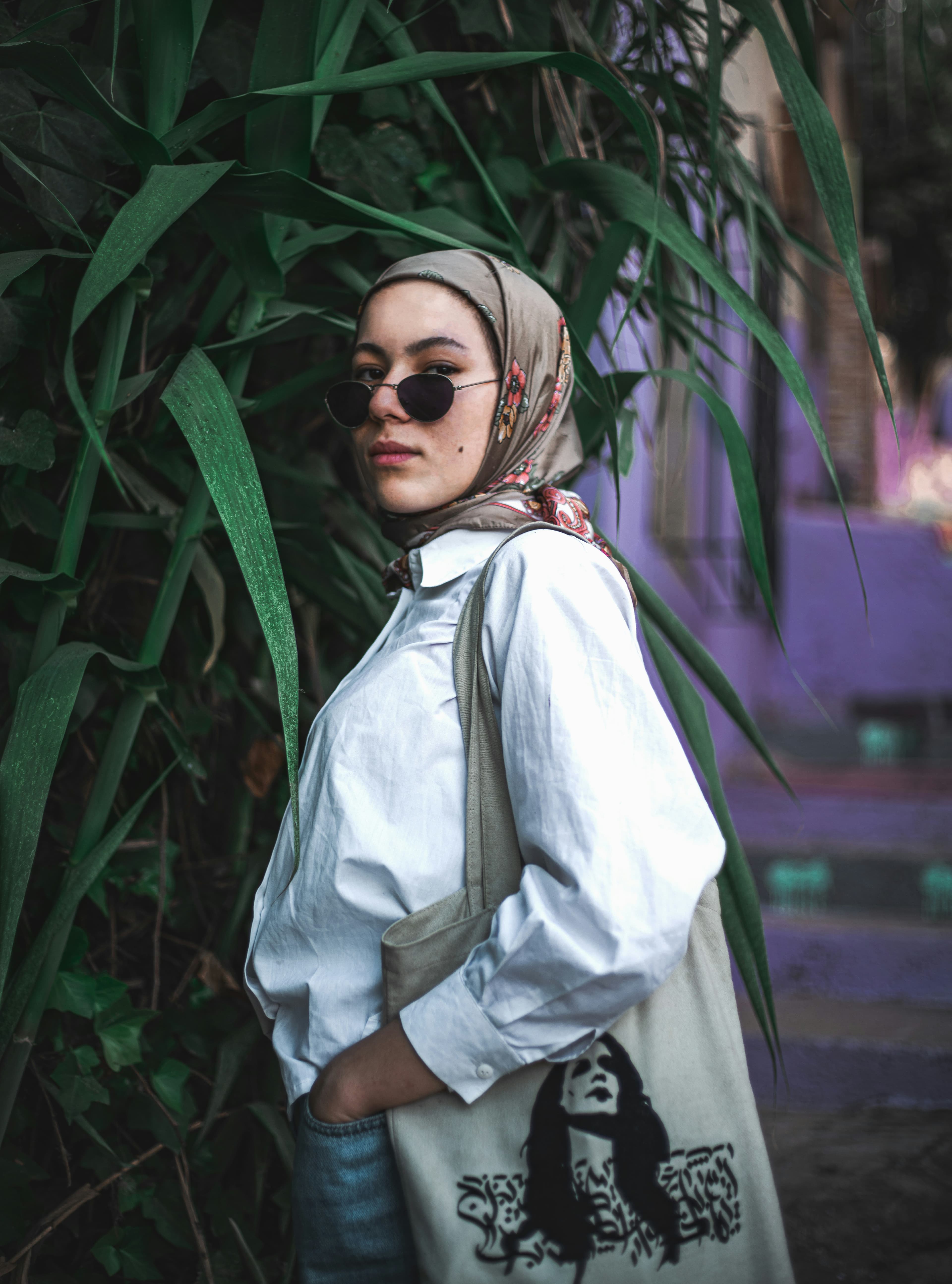 Satin Finish Modest High-Neck Blouse